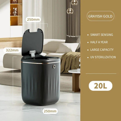 Alb3rt & Co. 20L Black / Battery 20L/22L Automatic Sensor Trash Can UV Light Induction Trash Can Smart Dustbin For Bathroom Toilet Wastebasket Lid Smart Home