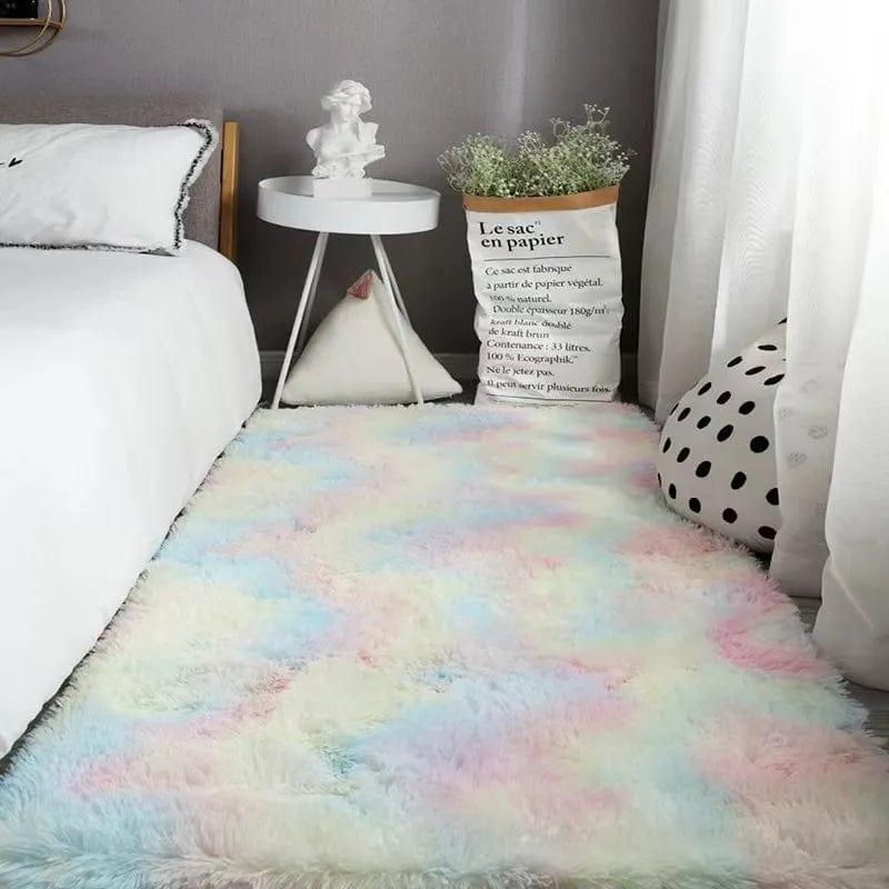 Alb3rt & Co. 06 colorful / 60cmx160cm Soft Area Rugs For Bedroom Fluffy, Non-slip Tie-Dyed Fuzzy Shag Plush Soft Shaggy Bedside Rug, Tie-Dyed Living Room Carpet