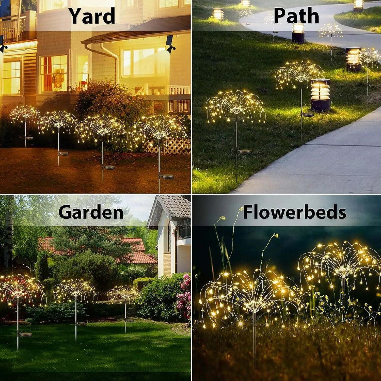 Solar Firework Fairy Lights 60 LED Outdoor Garden Decoration 8 Flashing Modes Lawn Pathway Lights Patio Party - Alb3rt & Co.