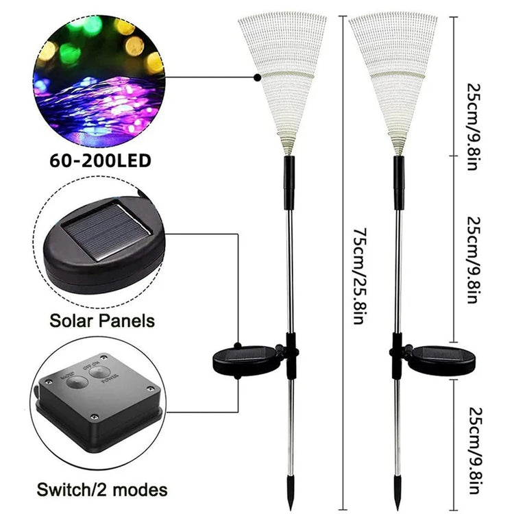 Solar Firework Fairy Lights 60 LED Outdoor Garden Decoration 8 Flashing Modes Lawn Pathway Lights Patio Party - Alb3rt & Co.