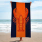 Alb3rt & Co. Ocean Life Big Lobster Printed Beach Towel Beach Cushion Mat Soft Microfiber Quick Dry Absorbent Bath Towel Bathroom Accessories