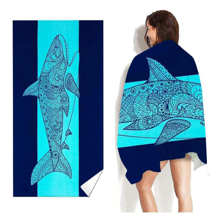 Alb3rt & Co. 4 / 70x140cm Ocean Life Big Lobster Printed Beach Towel Beach Cushion Mat Soft Microfiber Quick Dry Absorbent Bath Towel Bathroom Accessories