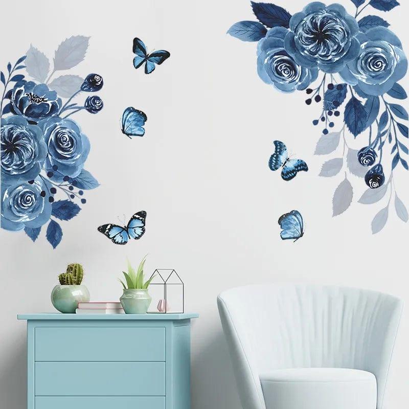 Alb3rt & Co. FX-D271 / United Kingdom Tropical Leaves Flowers Bird Wall Stickers Bedroom Living Room Decoration Mural Decals Plants Wall Paper Home Decor