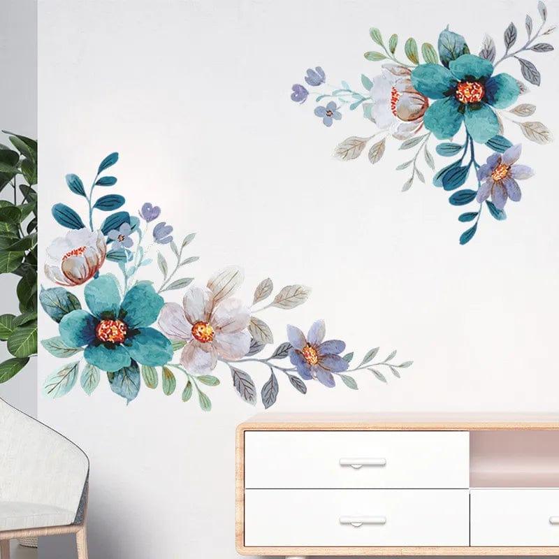 Alb3rt & Co. FX-D273 / United Kingdom Tropical Leaves Flowers Bird Wall Stickers Bedroom Living Room Decoration Mural Decals Plants Wall Paper Home Decor