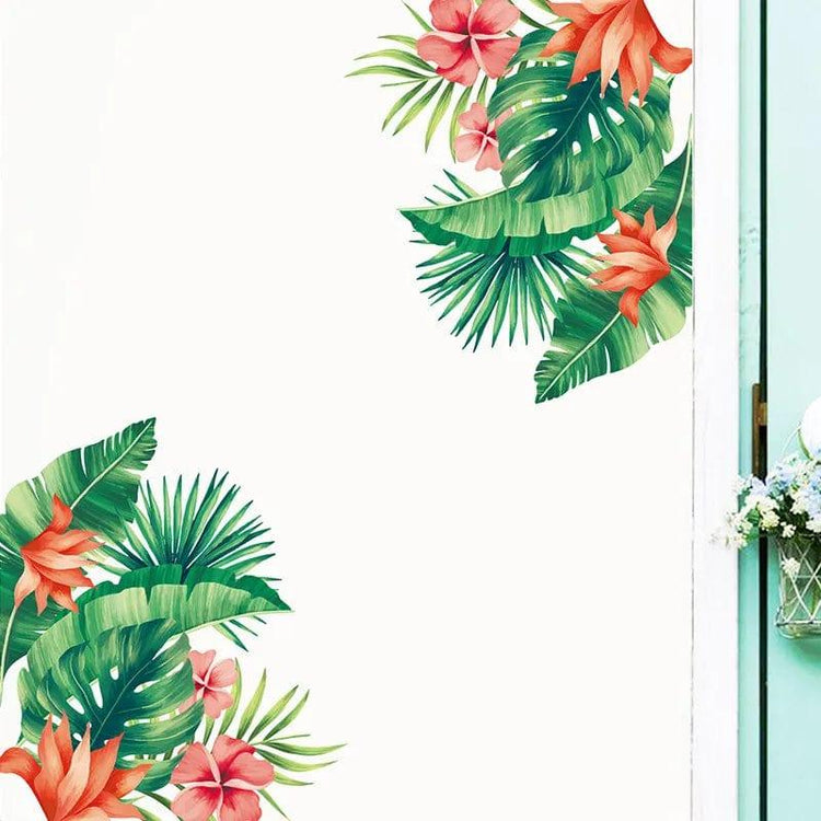 Alb3rt & Co. Tropical Leaves Flowers Bird Wall Stickers Bedroom Living Room Decoration Mural Decals Plants Wall Paper Home Decor