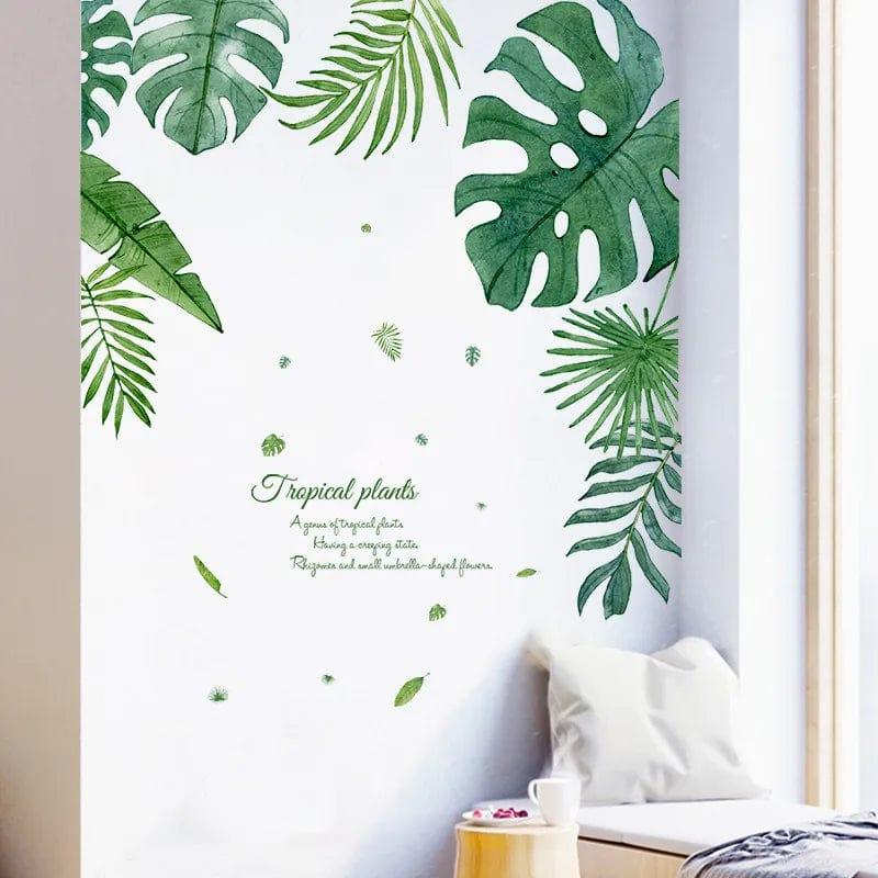 Alb3rt & Co. Tropical Leaves Flowers Bird Wall Stickers Bedroom Living Room Decoration Mural Decals Plants Wall Paper Home Decor