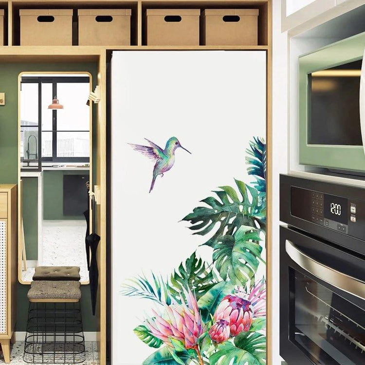 Alb3rt & Co. Tropical Leaves Flowers Bird Wall Stickers Bedroom Living Room Decoration Mural Decals Plants Wall Paper Home Decor