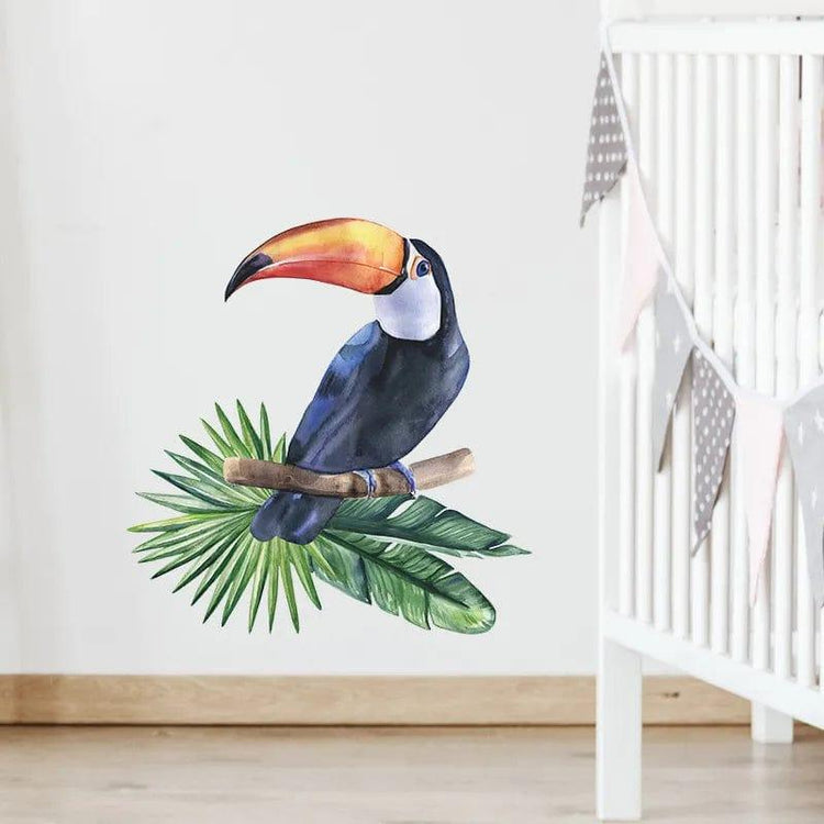 Alb3rt & Co. Tropical Leaves Flowers Bird Wall Stickers Bedroom Living Room Decoration Mural Decals Plants Wall Paper Home Decor