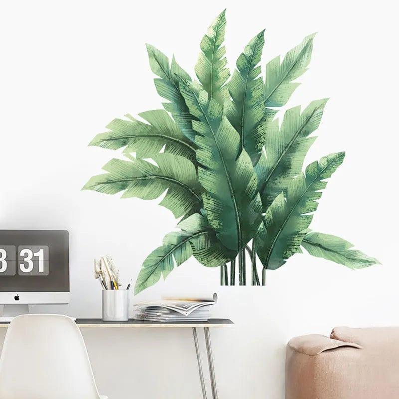 Alb3rt & Co. FX-D12 / United Kingdom Tropical Leaves Flowers Bird Wall Stickers Bedroom Living Room Decoration Mural Decals Plants Wall Paper Home Decor